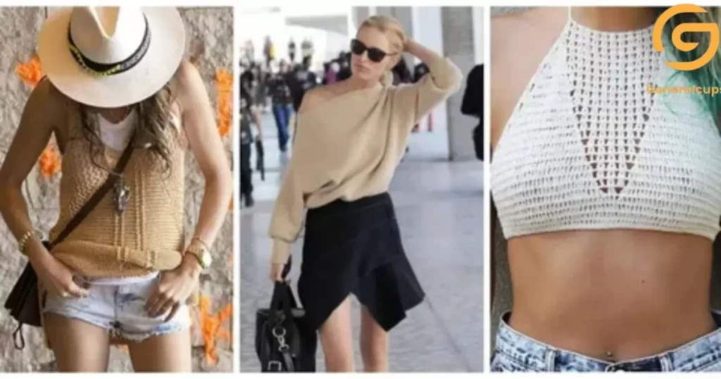 wear a knitted crop top